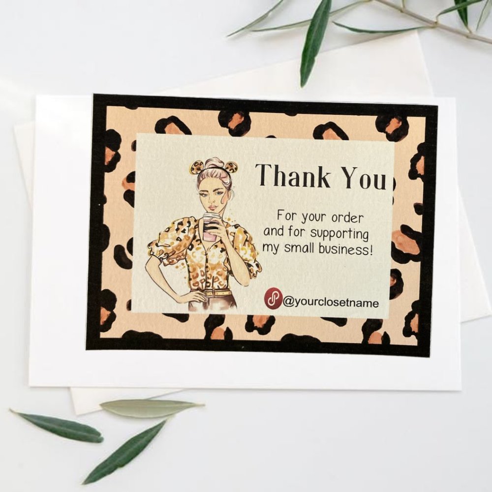100 Girl Cheetah Print Fashion Thank You Card